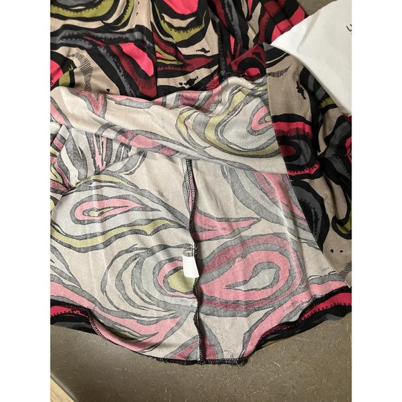 Trina Turk SILK Slimming Psychedelic Print Drape Neck Knee Length 16" Pit To Pit - Picture 5 of 8